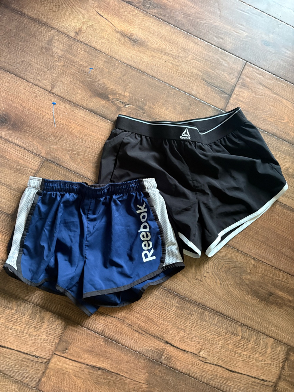 Reebok Women’s Black and Navy Athletic Shorts Duo
